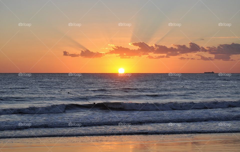 Sunset, Dawn, Water, Sun, Sea