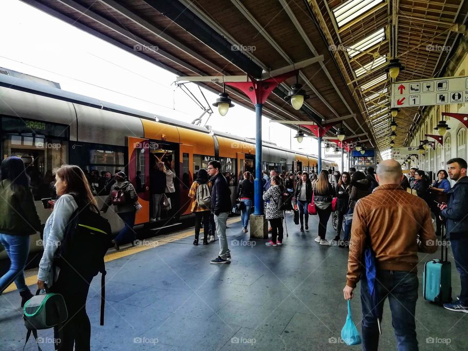 Traveling by train, Porto, Portugal