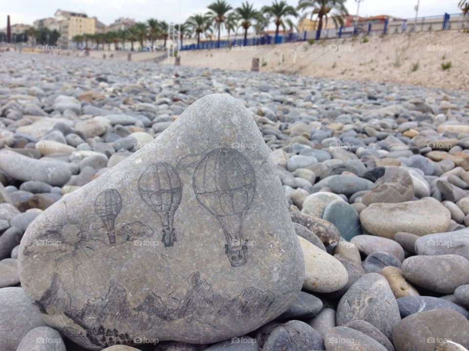 Sketchy rock on the beach