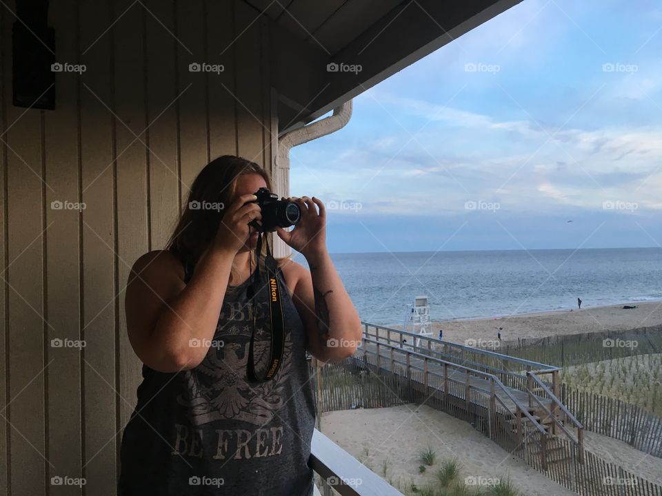 Taking pictures in Montauk 