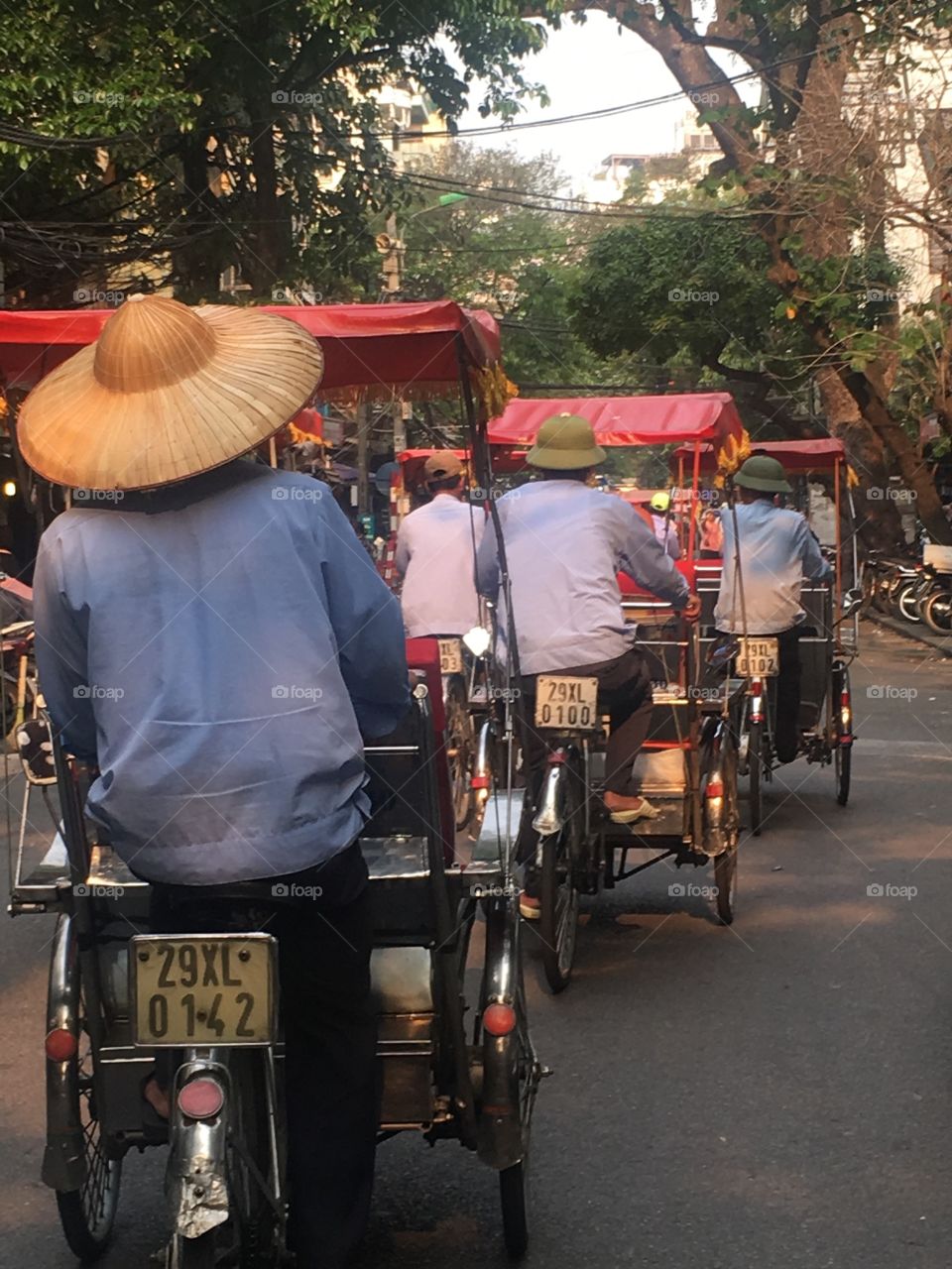 Cycle tour through the streets of Hanoi, Vietnam