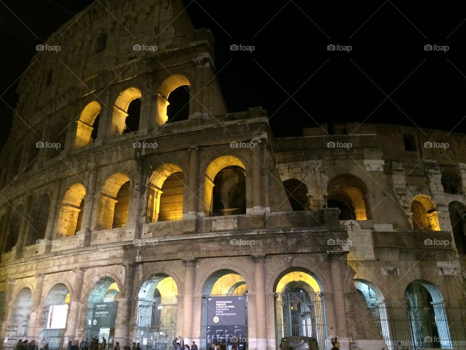 Colosseum in Rome at night