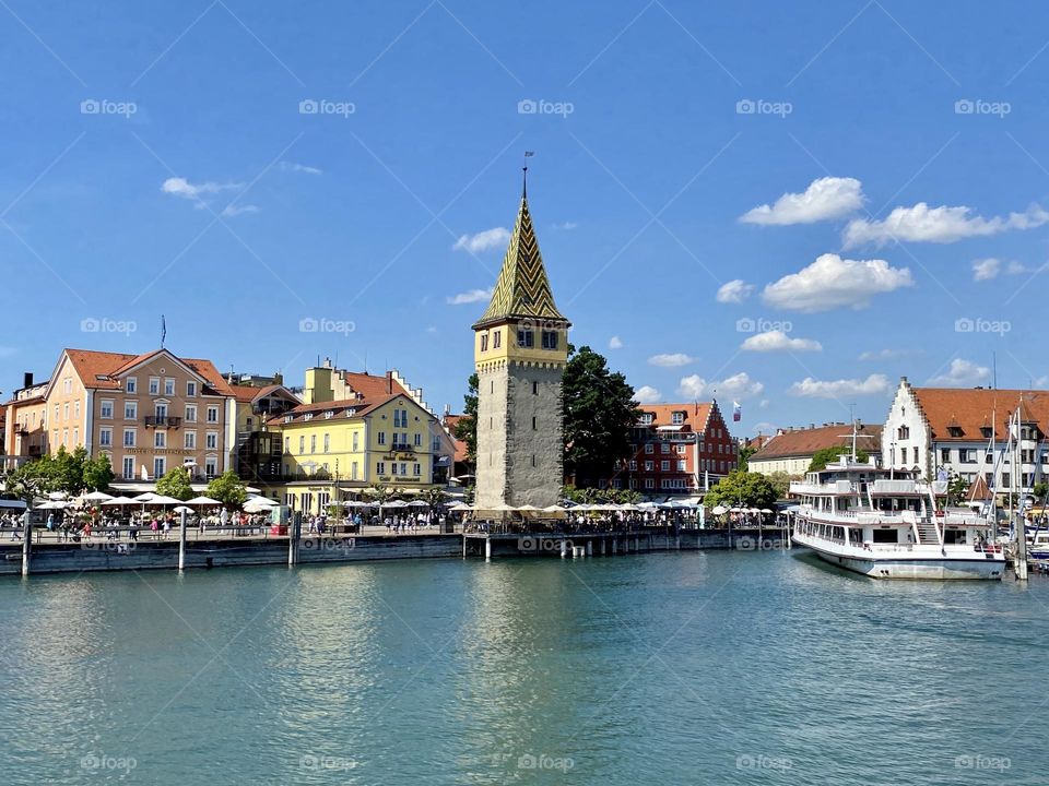 View of the port of Lindau from the scheduled boat