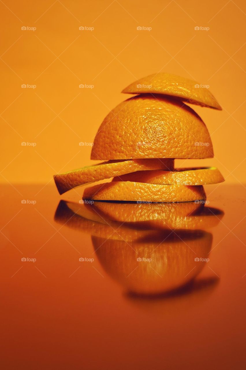 Closeup shot of sliced orange