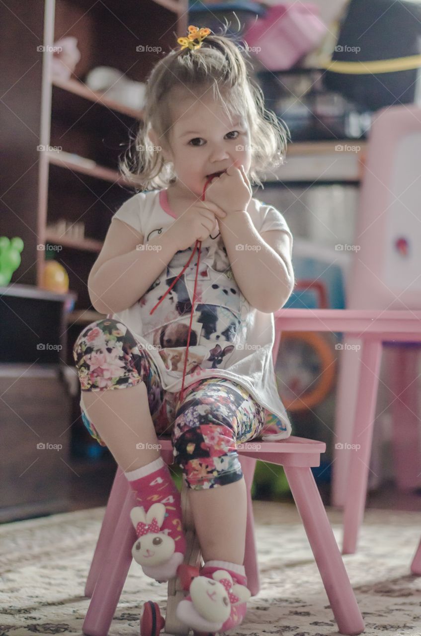 Portrait of a cute little girl