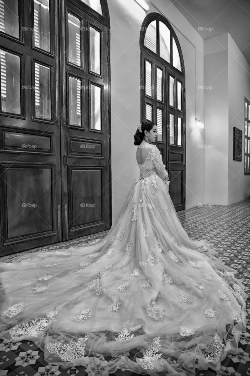 Bride with beautiful dress