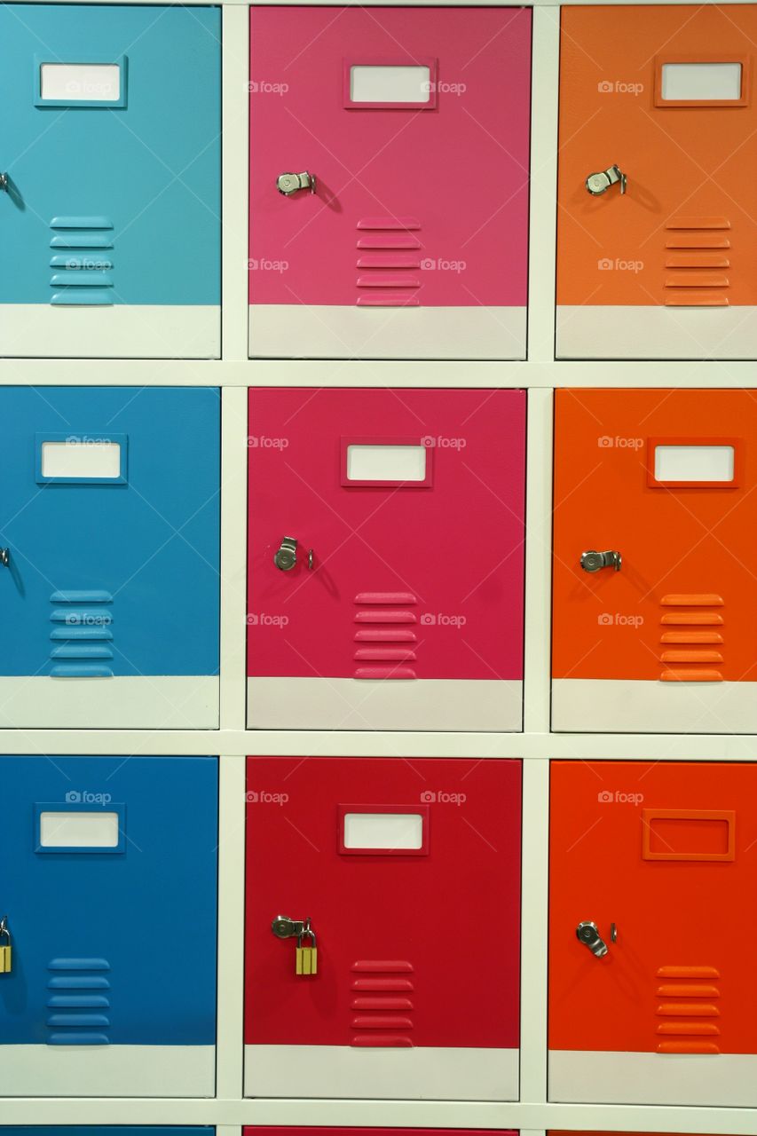 colorful steel lockers
