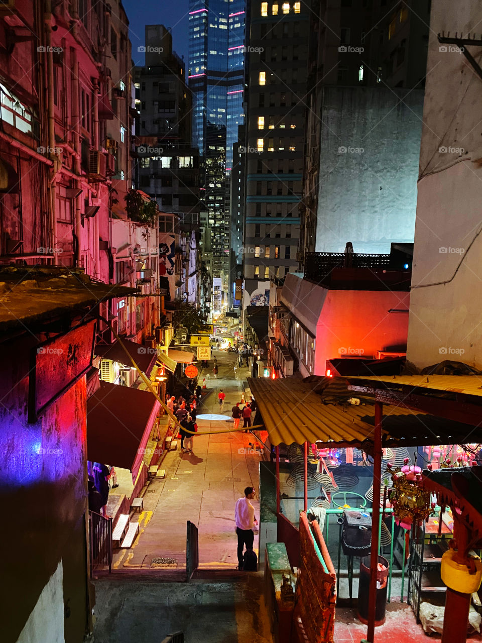 Night view in Soho, Hong Kong 