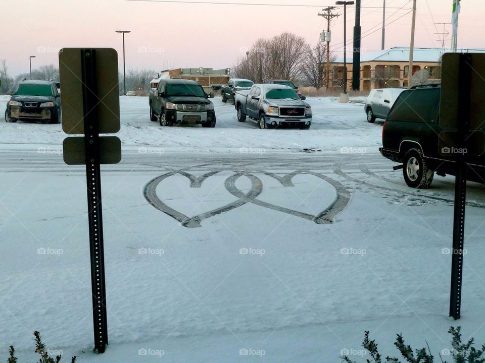 Hearts in the snow!! How did someone do that?  