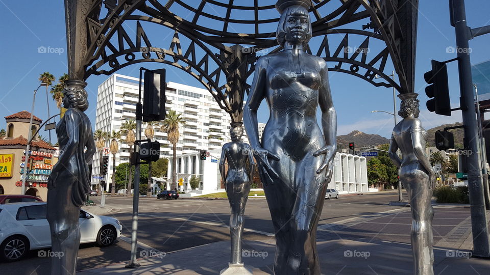 Four Ladies of Hollywood gazebo in Los Angeles, California.