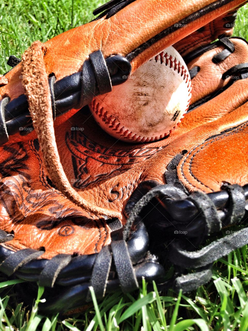 Catch this. Rawlings baseball and glove