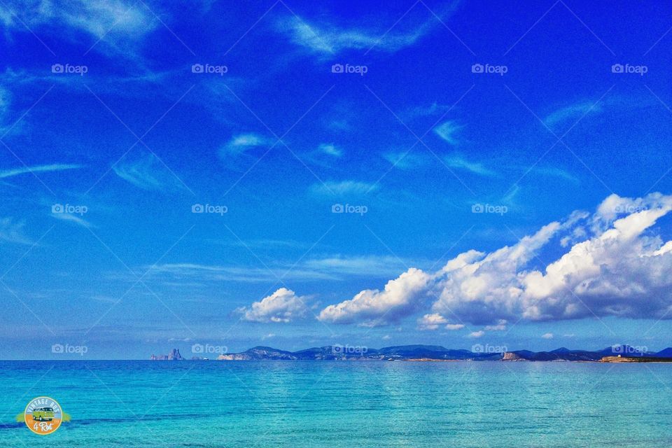 Formentera. View of Ibiza from Formentera 