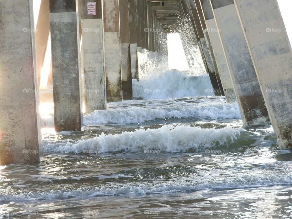Standing strong against the waves. Johnnie Mercer's Pier.