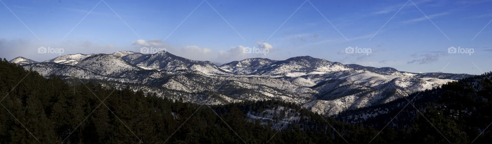 Panoramic view of snowy mountain