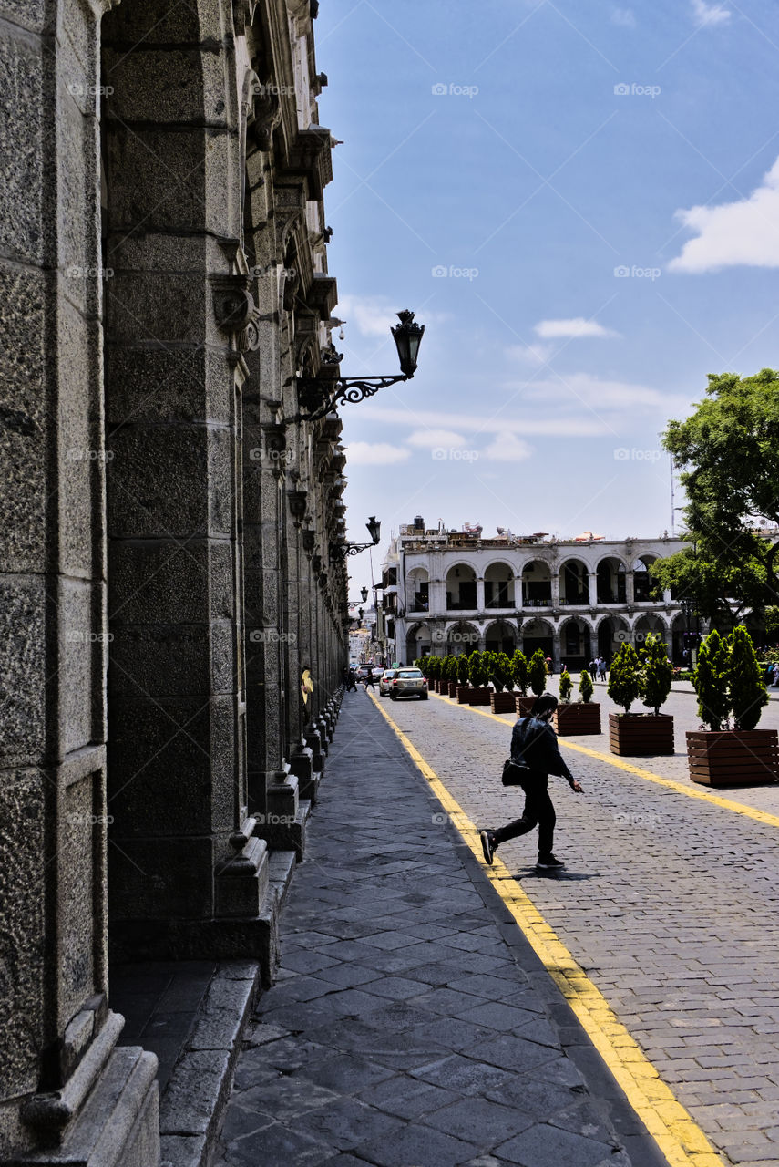 Cathedral of the city of Arequipa. Colonial architecture