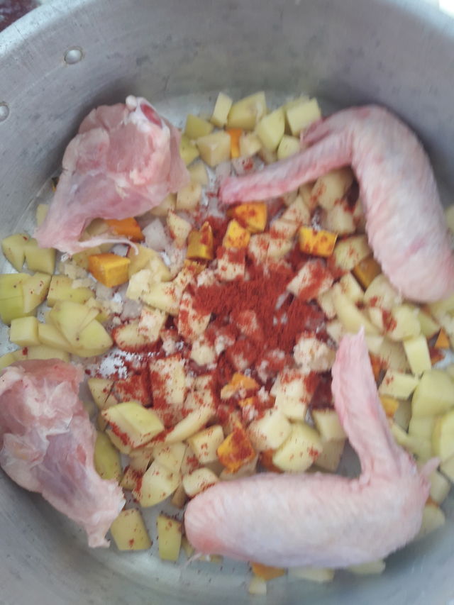 preparing soup.