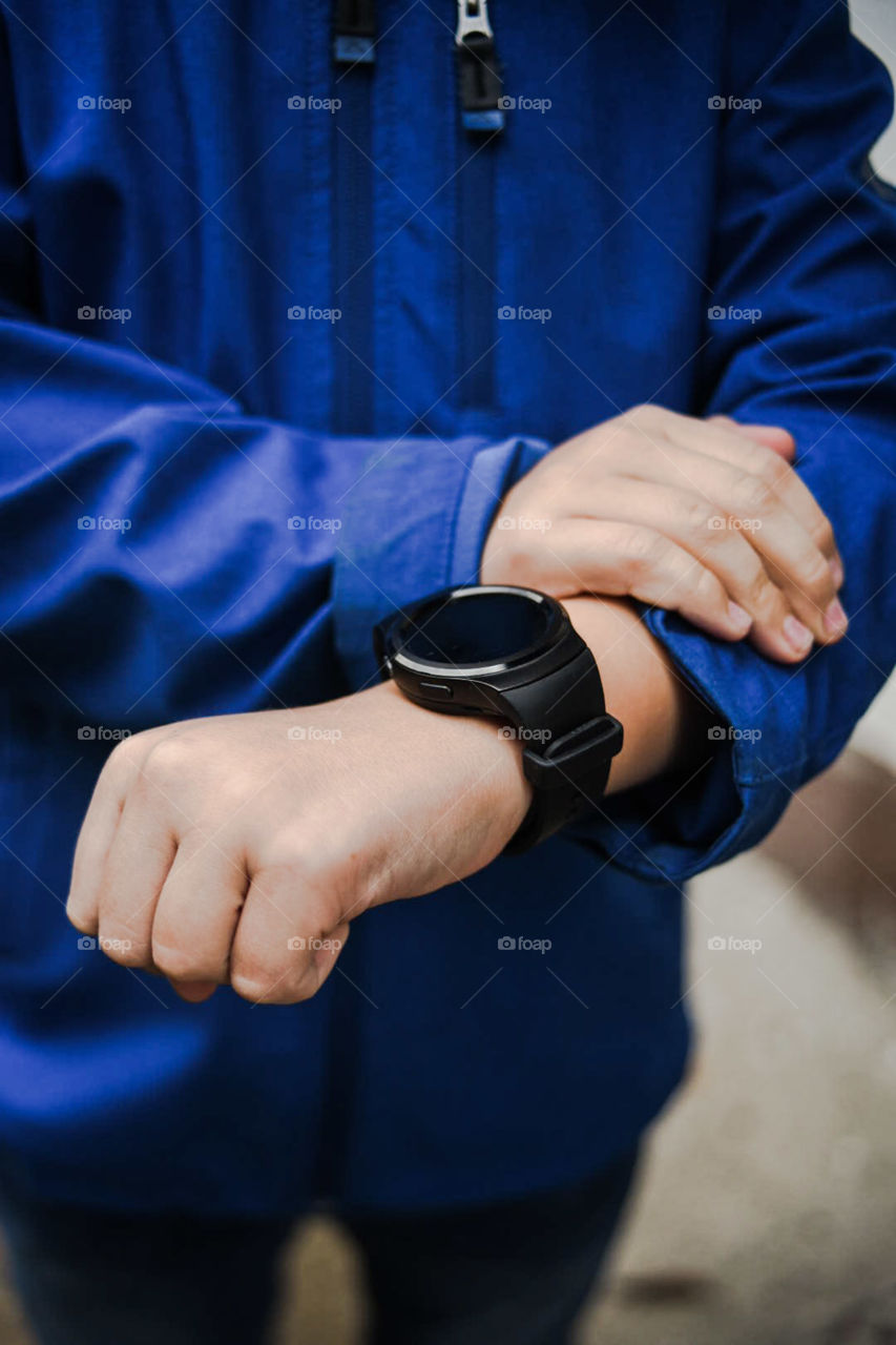 Smart watch on a child's hand