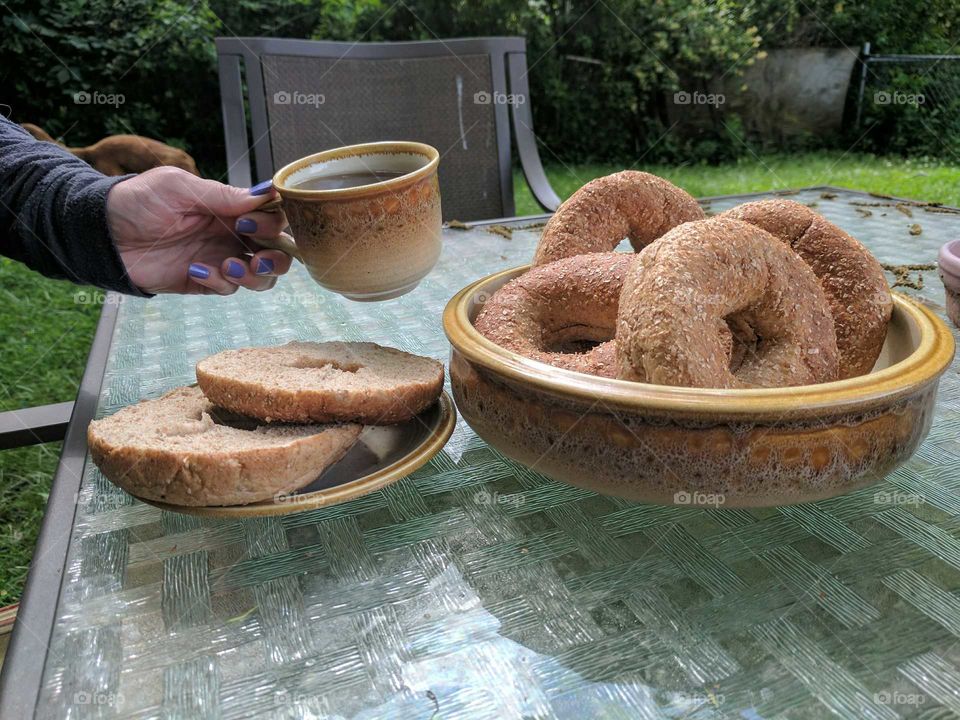 coffee and bagels