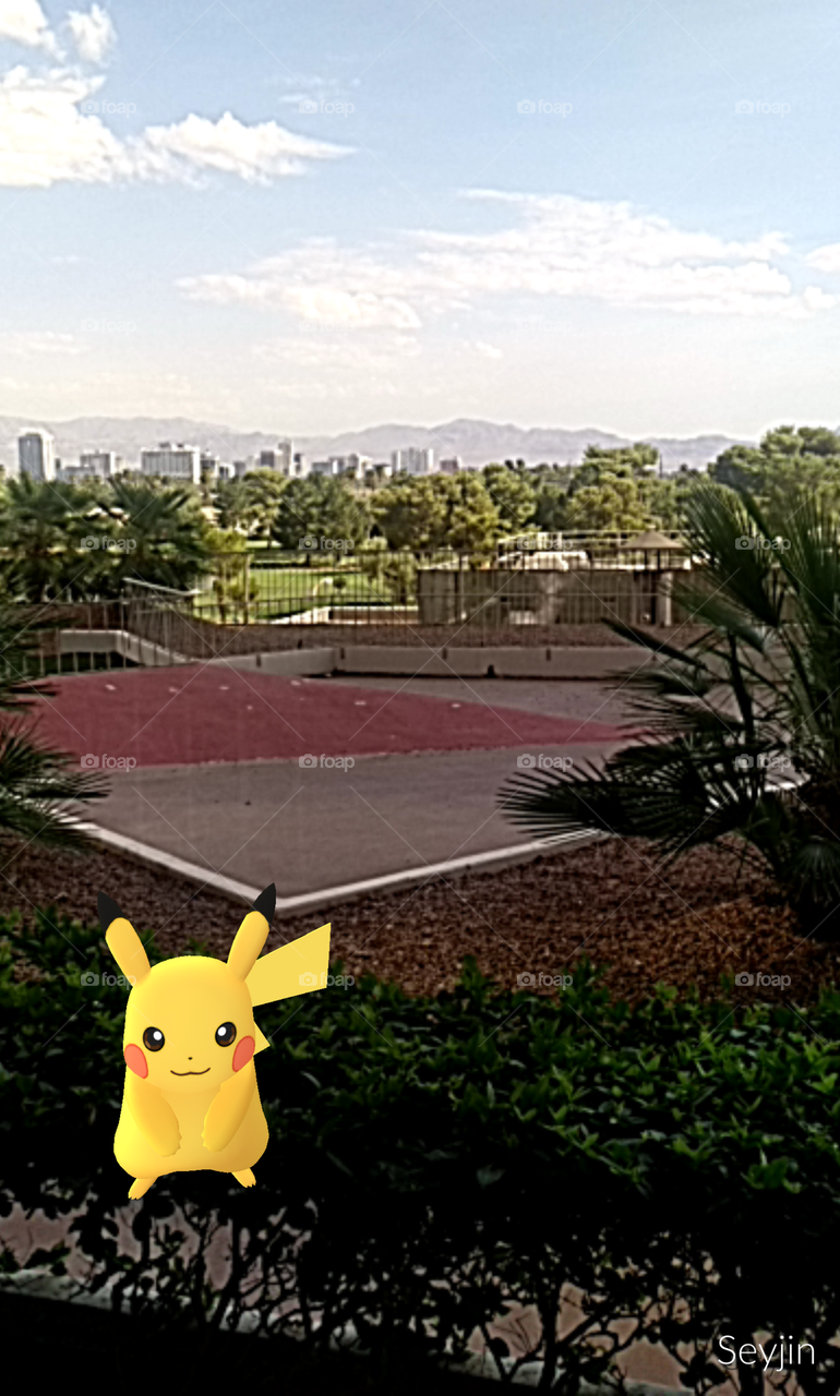 Pikachu decided to go on vacation in Las Vegas
