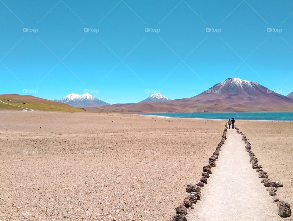 Walking in the dessert, blue adventure