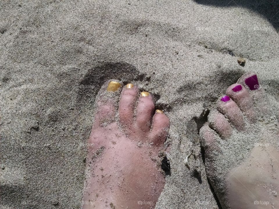 toes in the sand