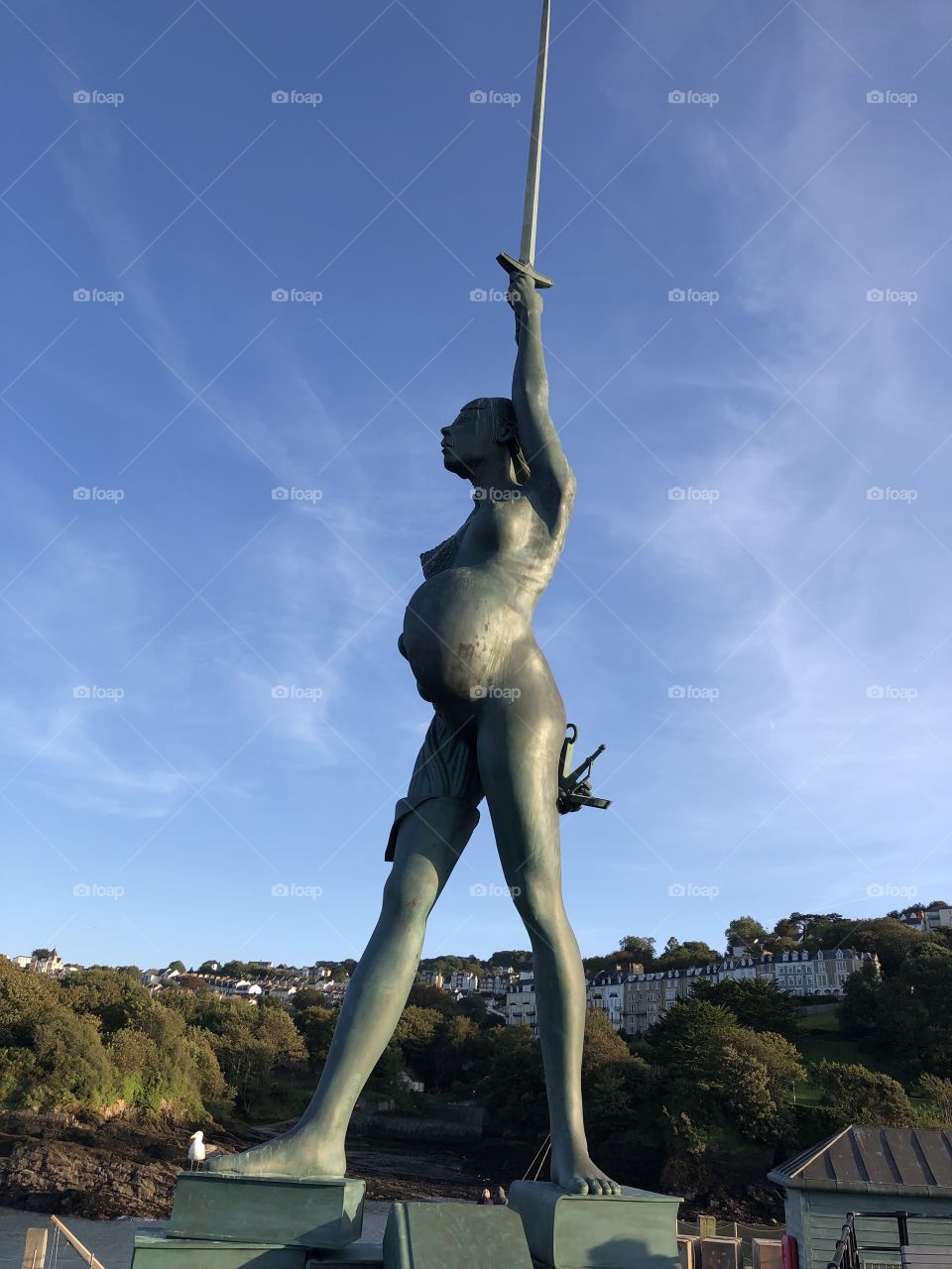 This is a huge sculpture created by the famous artist Damien Hirst, it represents “truth and hope” and can be located in Ilfracombe in Devon, UK.