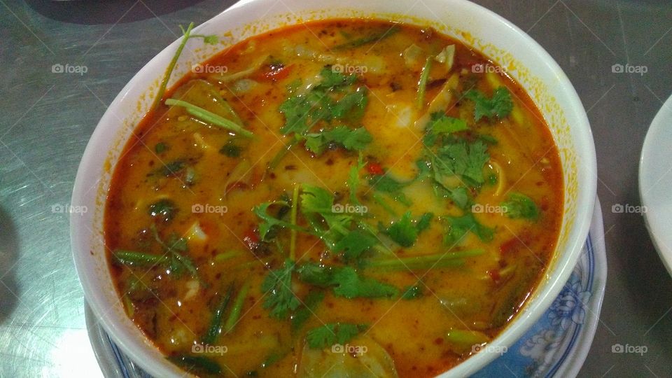 Popular Thai soup Tom yum kung