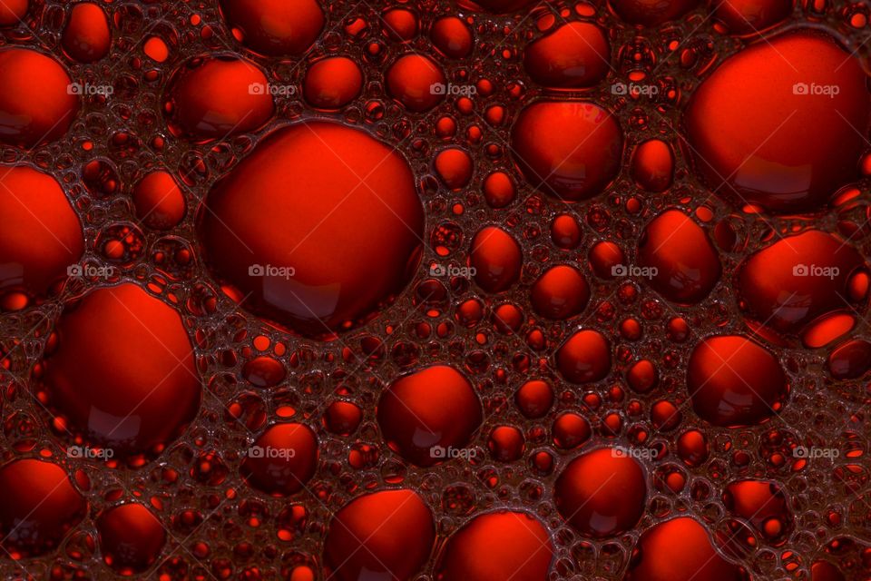 red oil bubbles as an abstract background