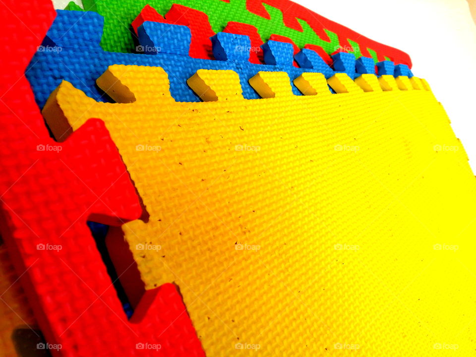 Yellow Plastic Puzzle Mat