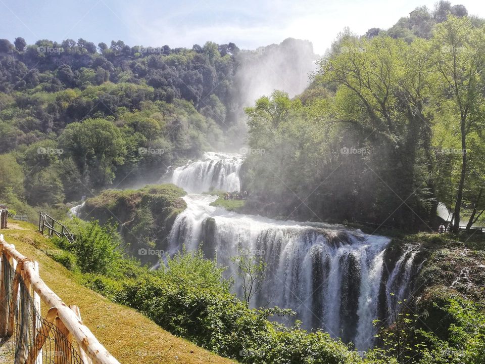 wonderful Marmore waterfalls in Umbria (Italy)