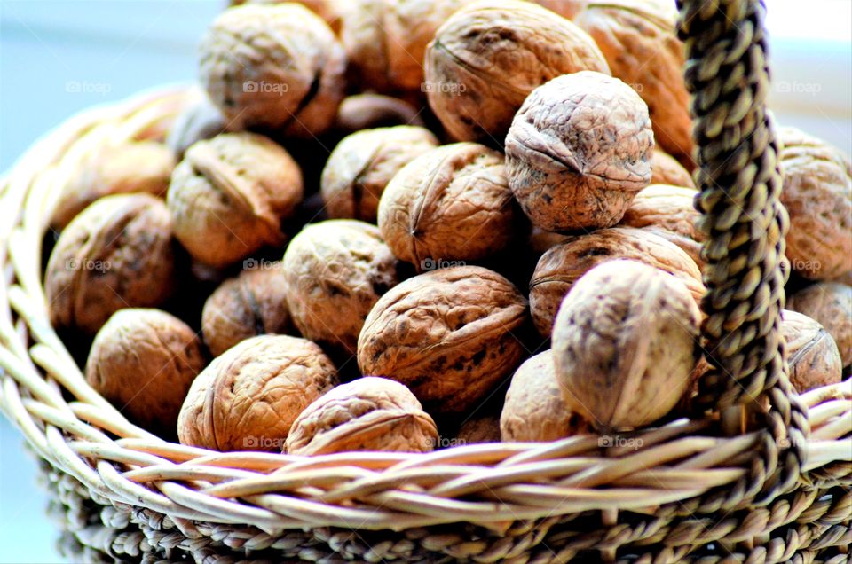 Walnuts in the basket