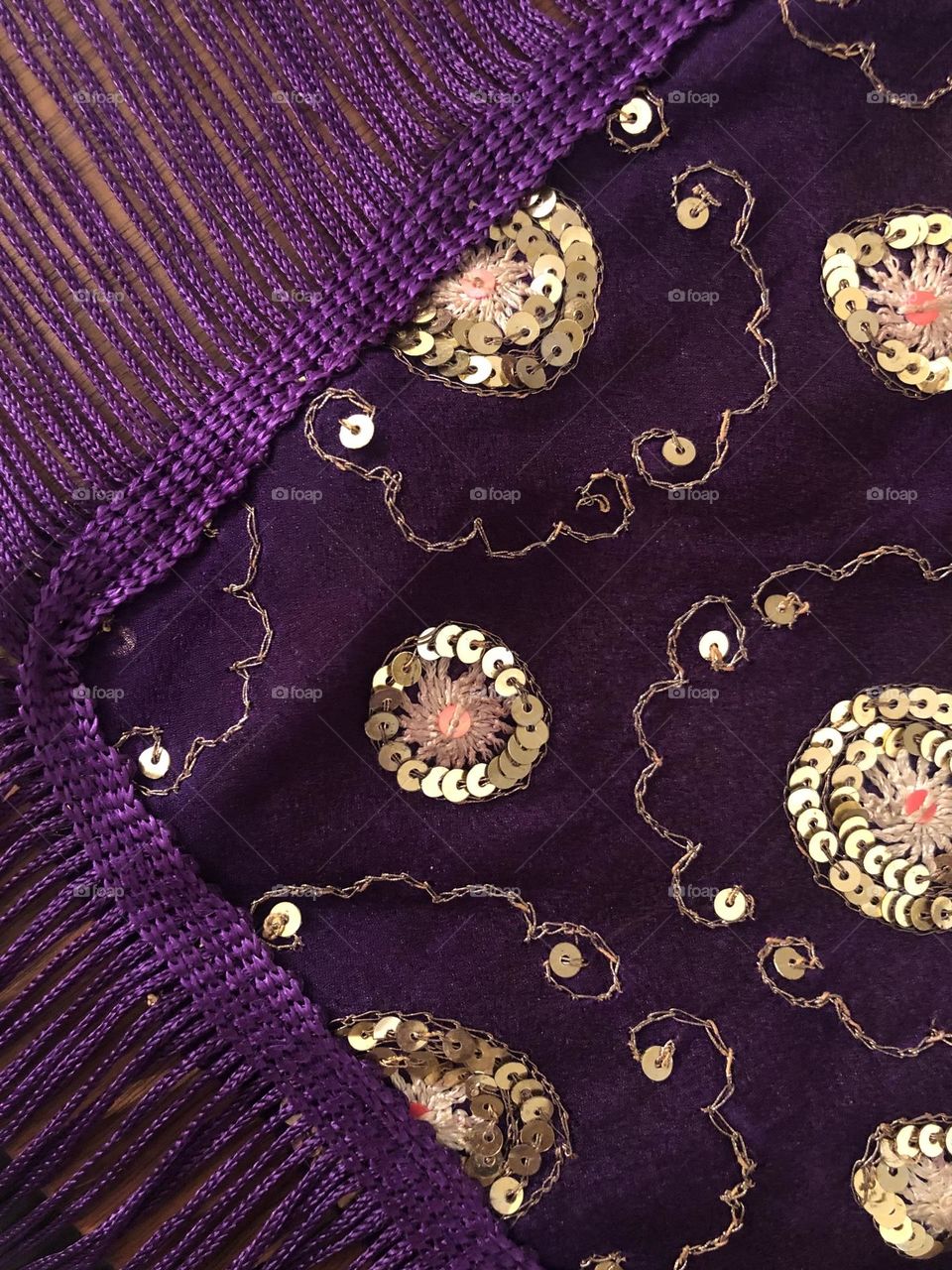 Purple & Gold Hip Scarf