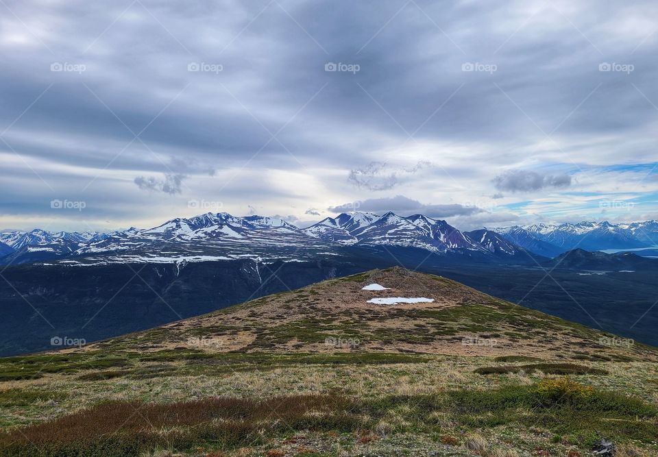 Looking down along the ridge