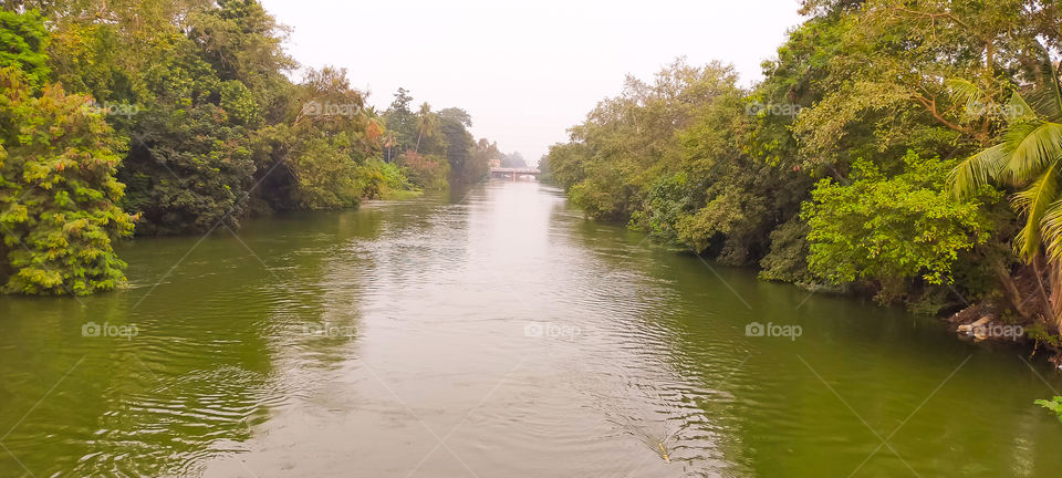 Beautiful channel of River Krishna at Vijayawada