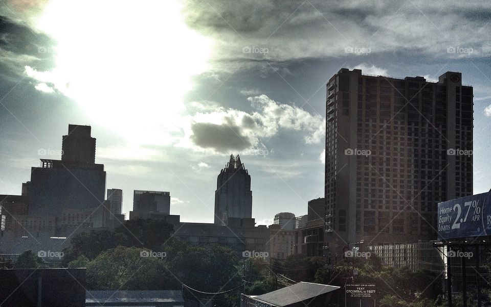 Monochrome skyline. Austin, Texas 