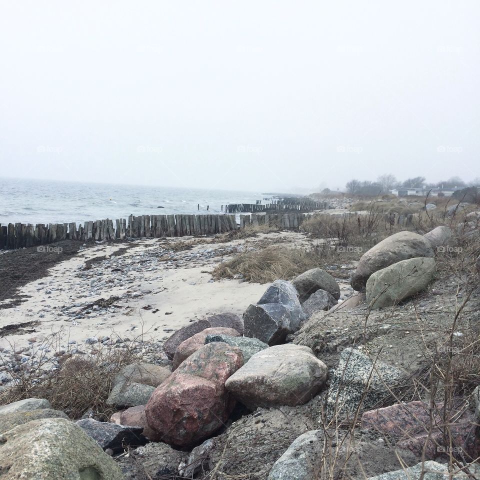 Rock, Seashore, Beach, Water, Landscape