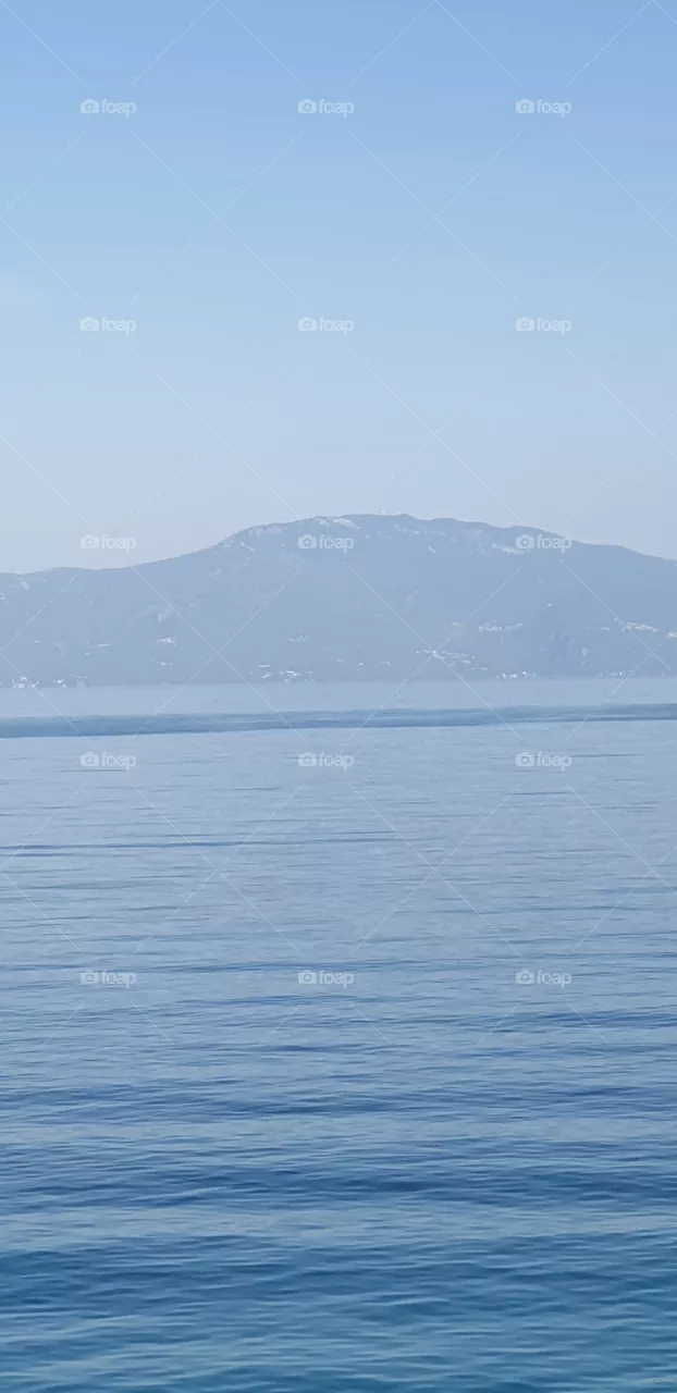 blue sky and blue sea