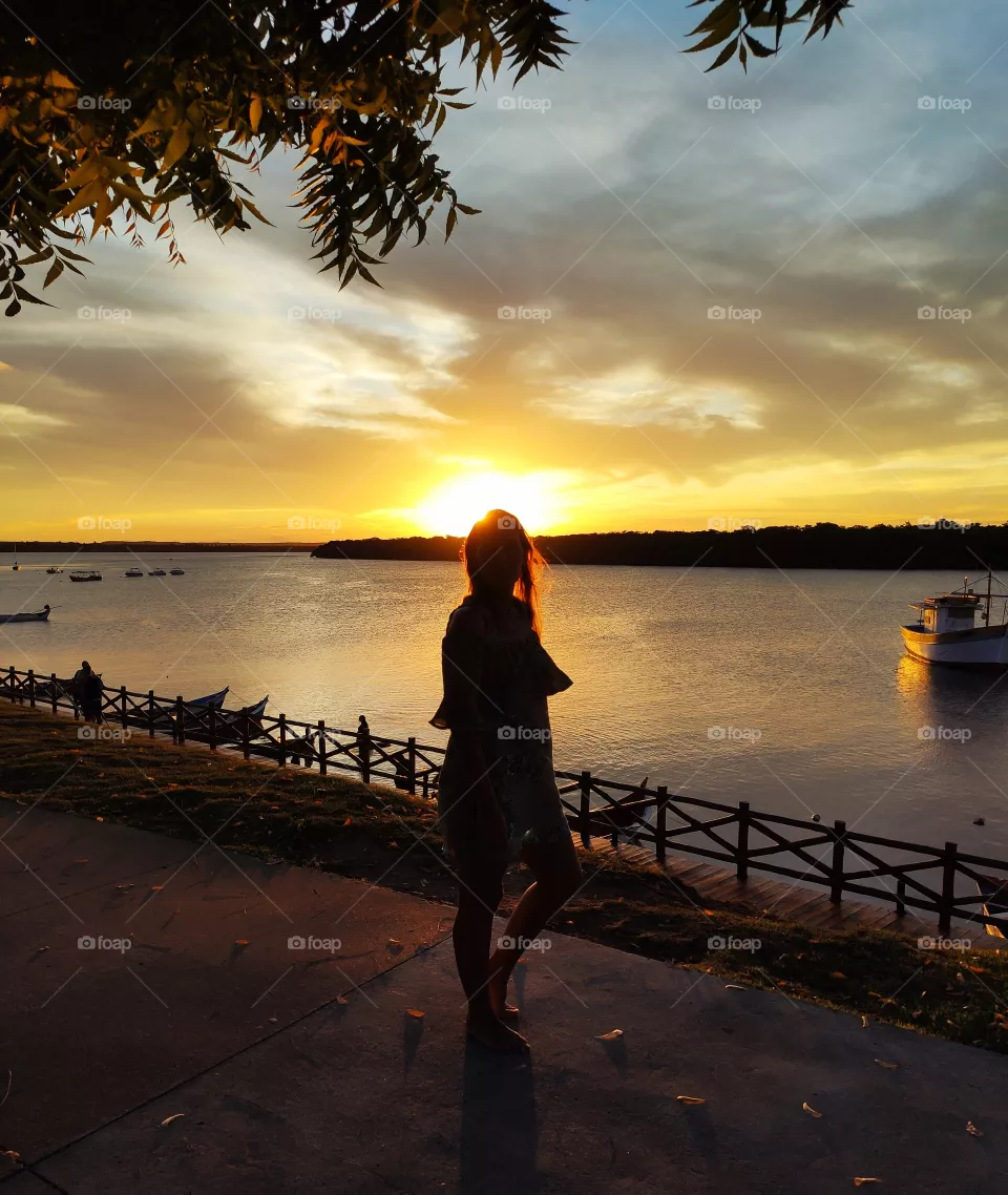 Woman and Sunset