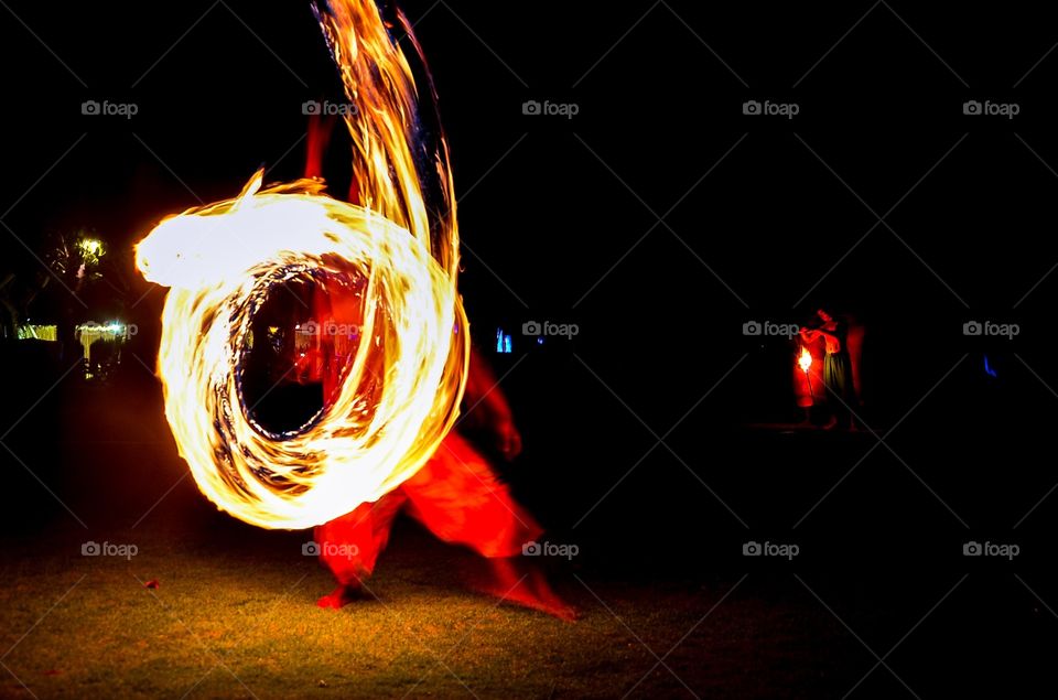 Fire poi in Palawan, Philippines.