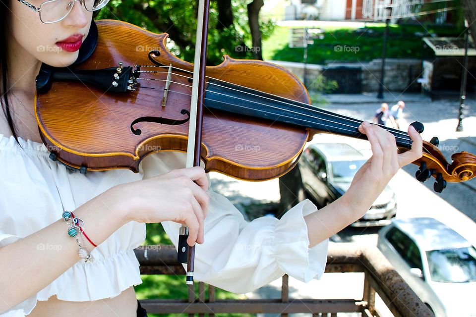 Young Woman Playing Violin