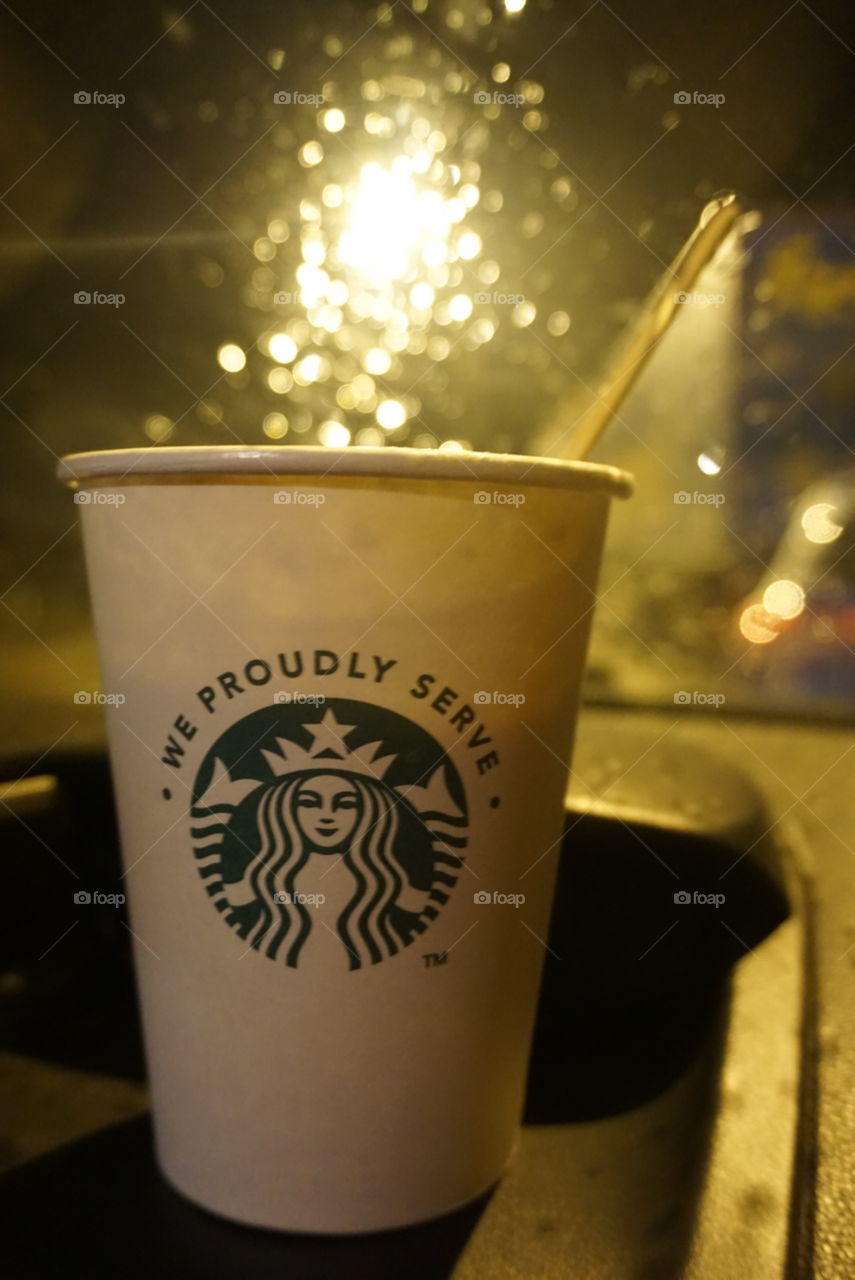 Coffee#starbuck#indoor#car#bokeh#night