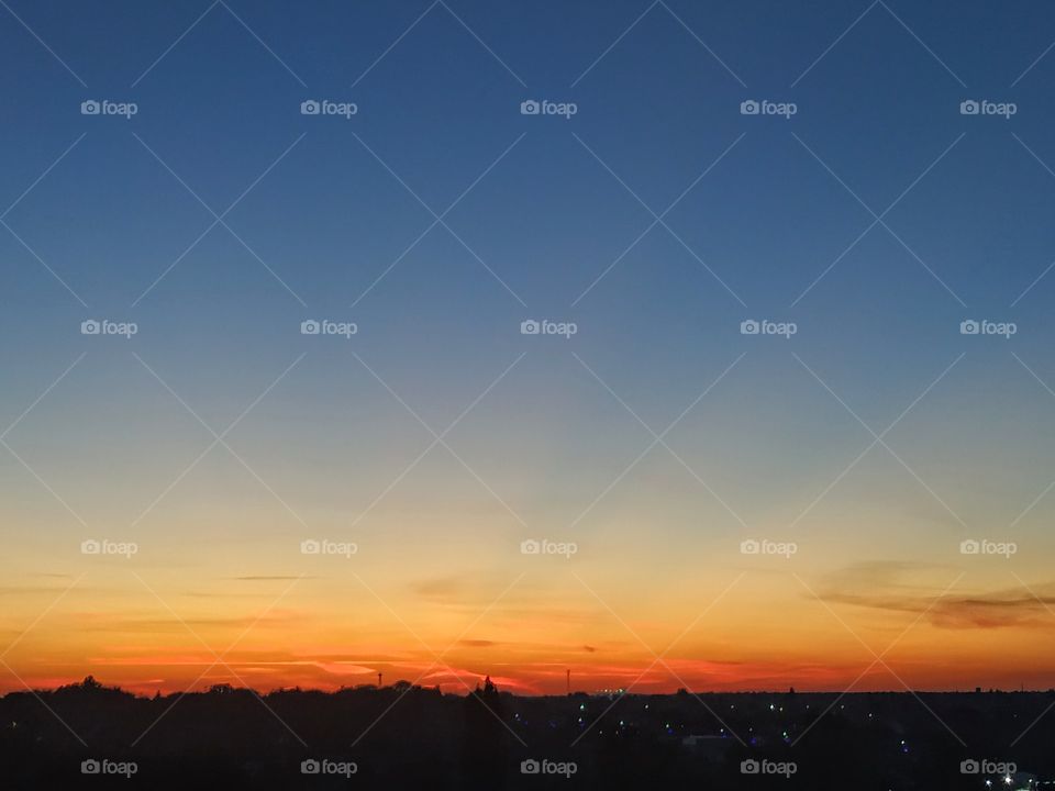 Wonderful orange sunset