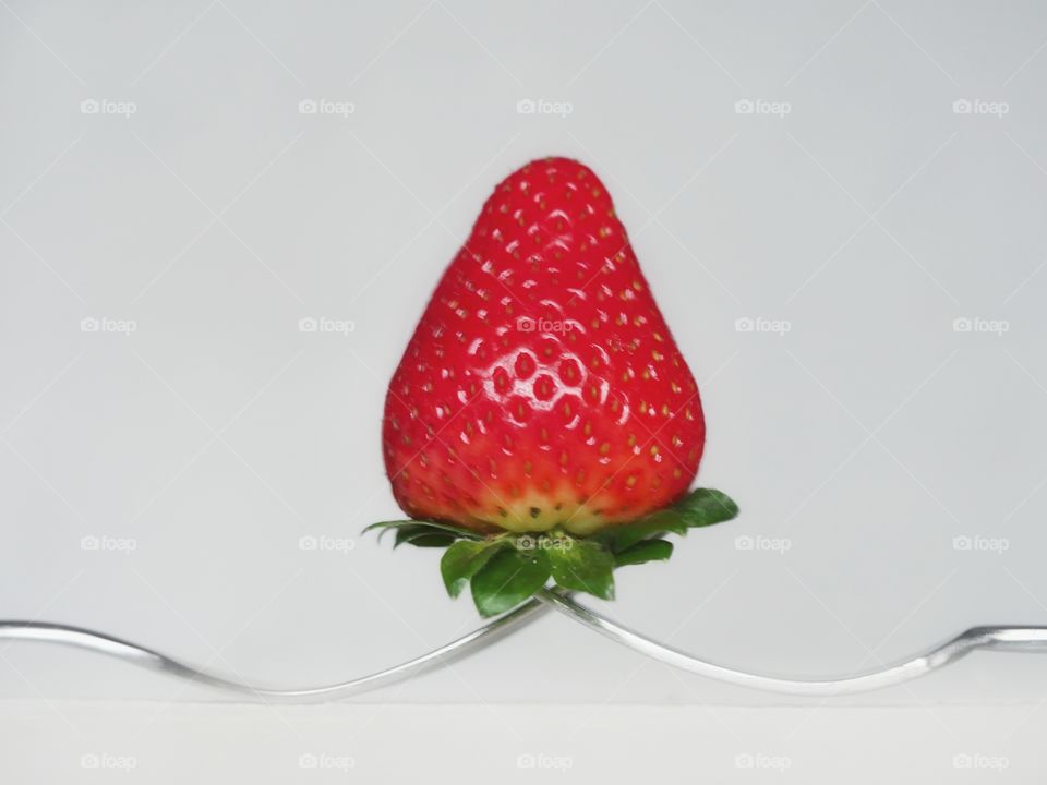 Strawberry on forks