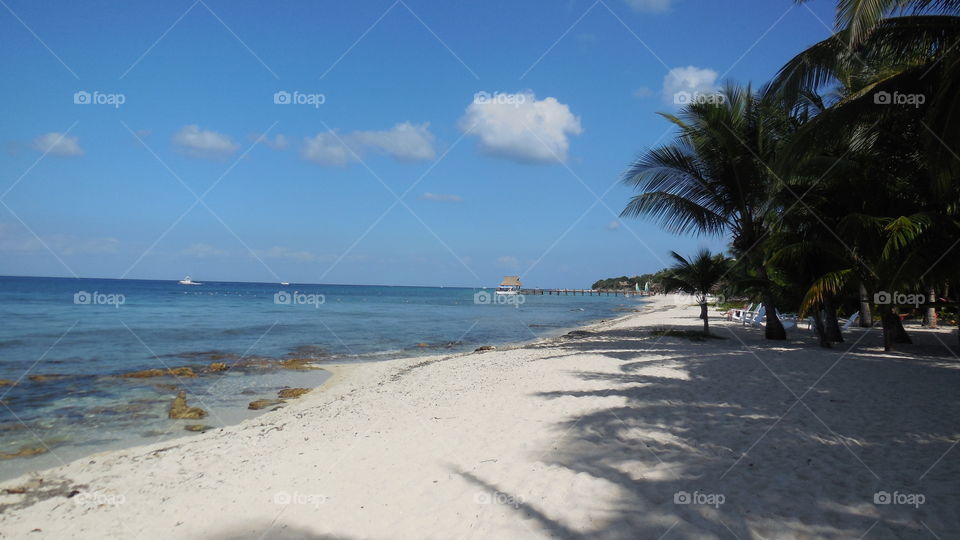 Beautiful Beach sand view of Cozumel, Mexico