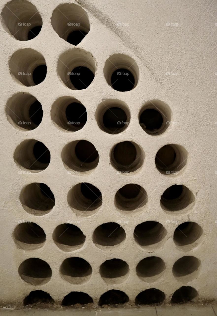 Ventilation holes in the wall