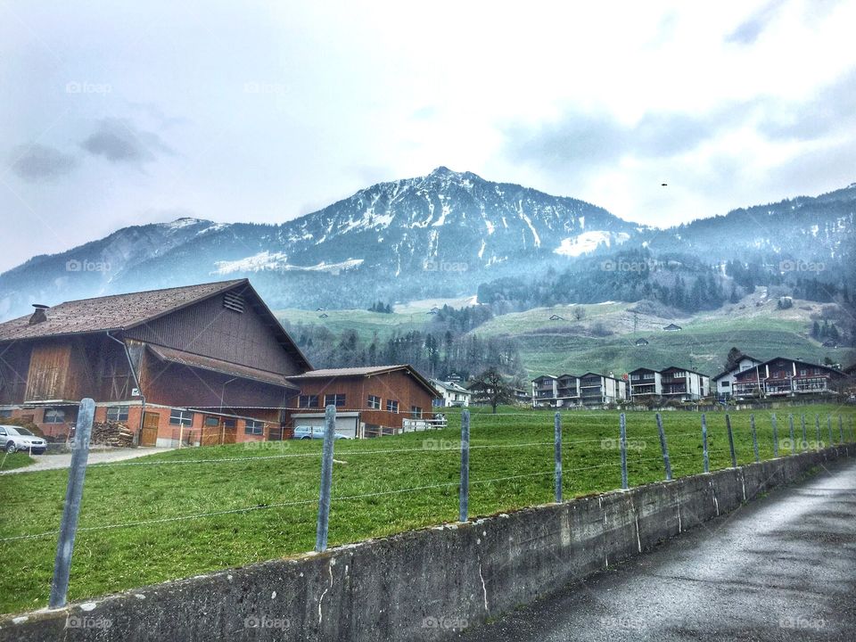 Idyllic village in Switzerland 