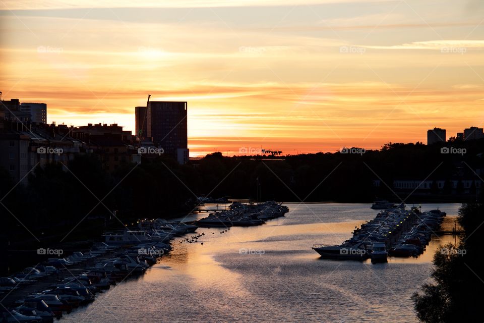 Sunset over Stockholm . Sunset over Stockholm 