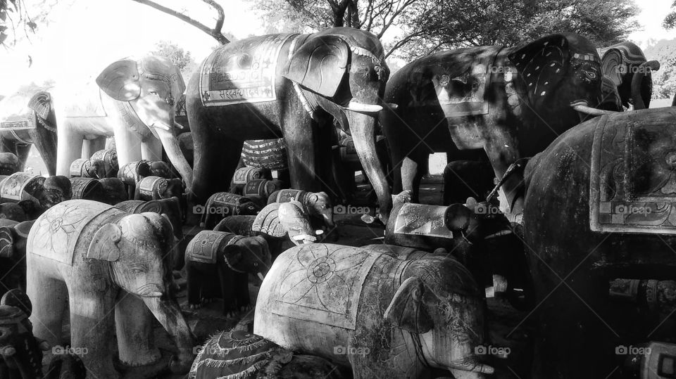 Ganesha as a or the lucky symbol in India...here on a spot where they reproduced ridiculously