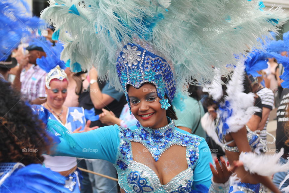 Portrait of a woman in carnival costume