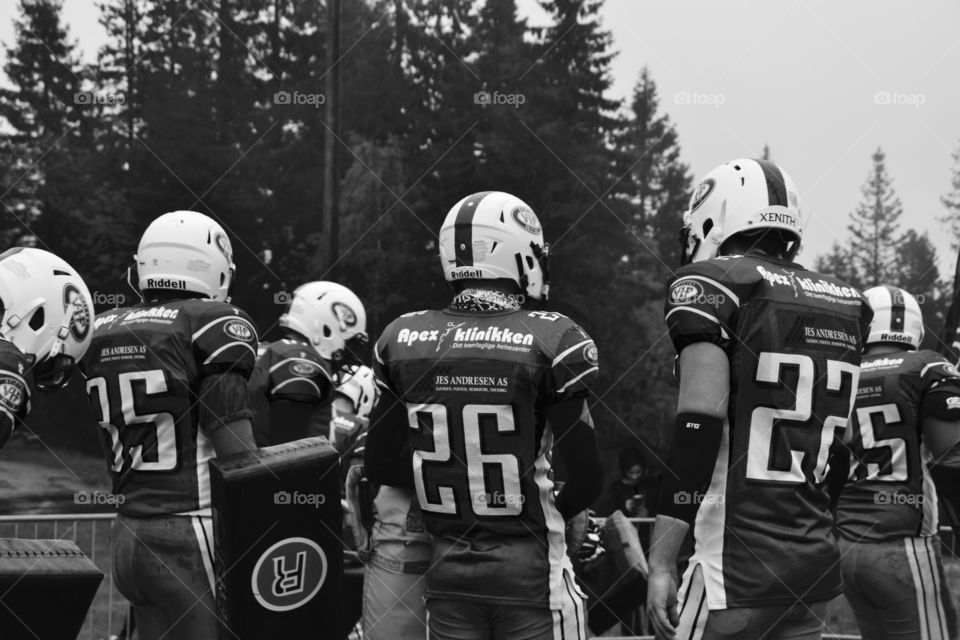 Rugbyteam. Black and white of Norwegian Rugbyteam 